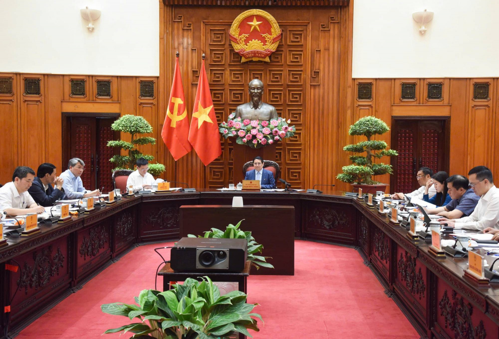 2025_6810ff3346a7d Thủ tướng Phạm Minh Chính chủ trì cuộc họp với các bộ, ngành để rà soát các công việc chuẩn bị đàm phán thương mại với phía Hoa Kỳ - Ảnh: VGP/Nhật Bắc
